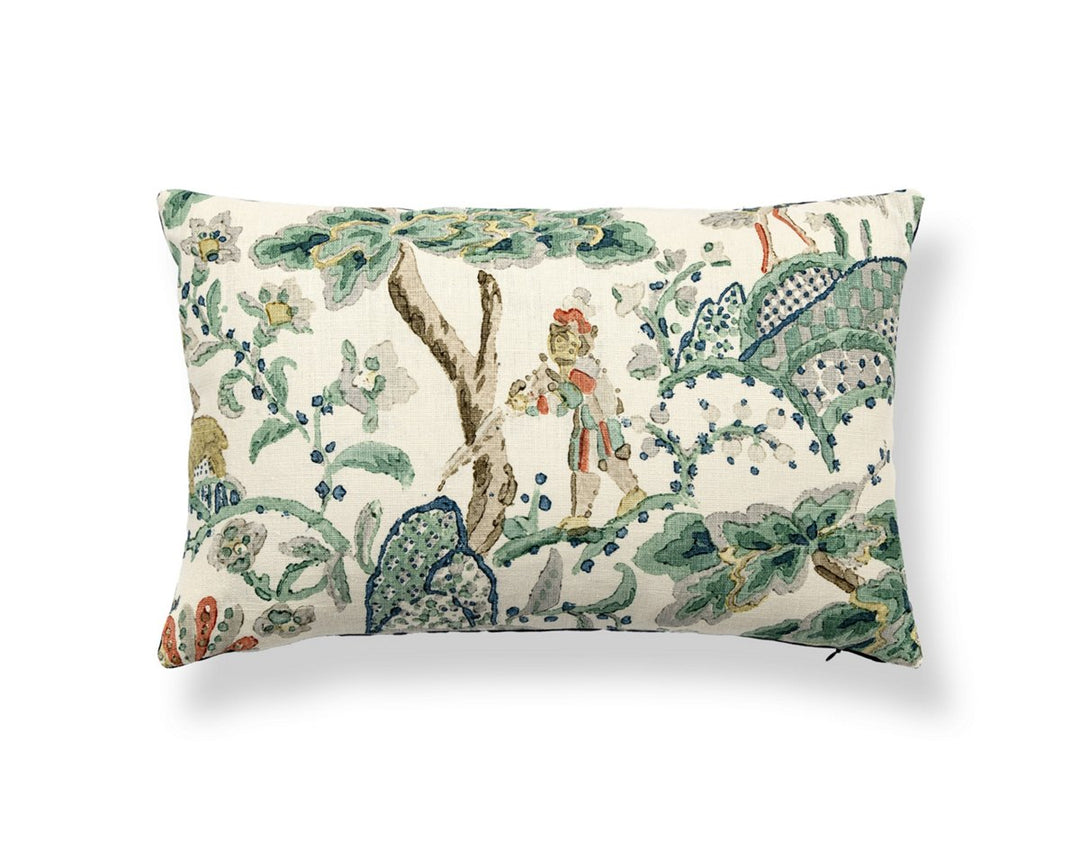 Kelmescott Hand Block Pillow 14 X 22 - Leaf On Ivory SCLBDK165900002 by Scalamandre Designer Pillow