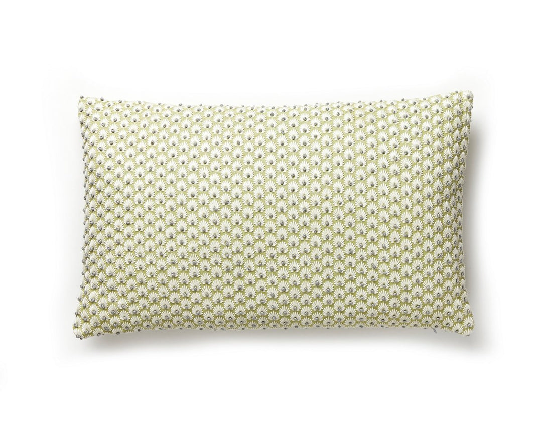 Fleur Embroidery Pillow 14 X 22 - Celery SCLFLEUPILL0002 by Scalamandre Designer Pillow