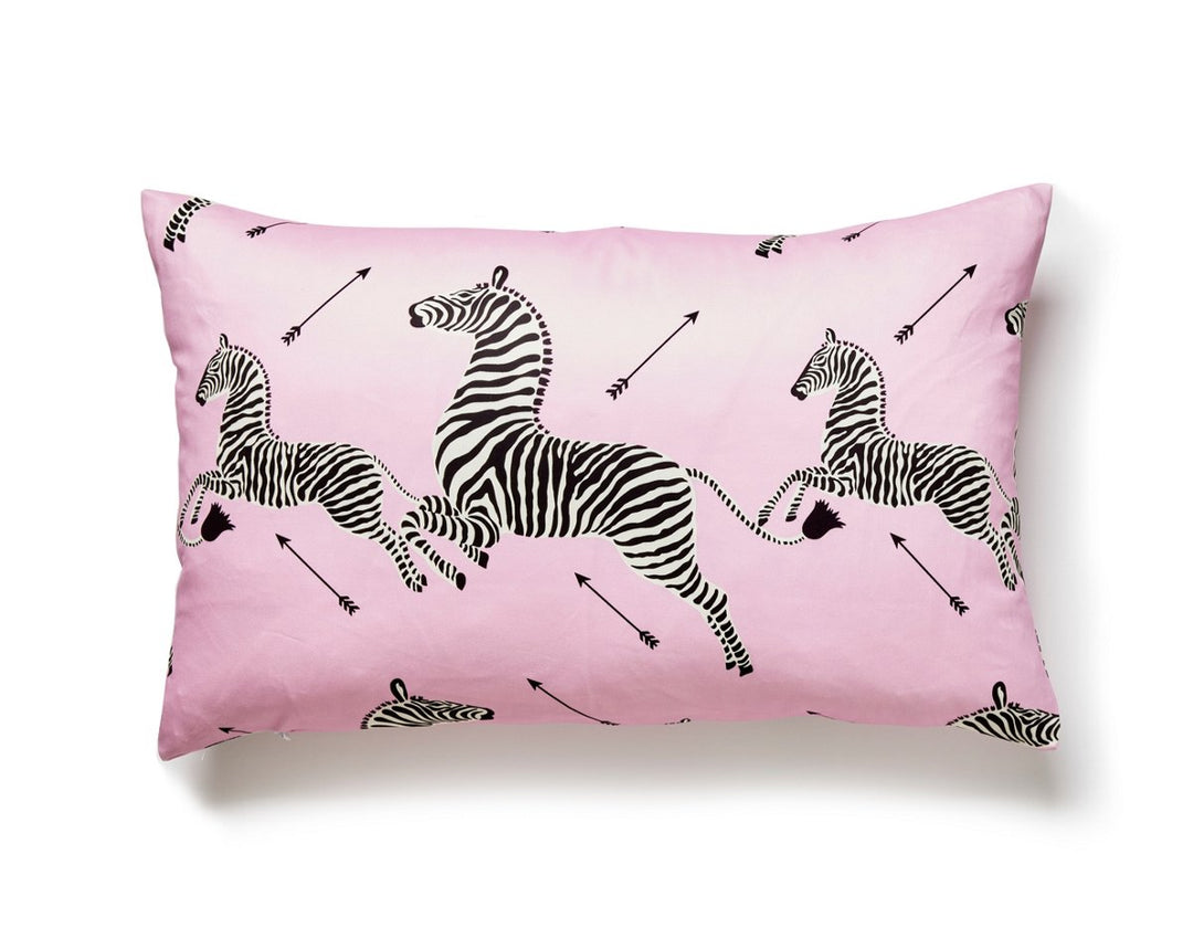 Zebras Petite Pillow 14 X 22 - Peony SCLPZEBPILL0002 by Scalamandre Designer Pillow
