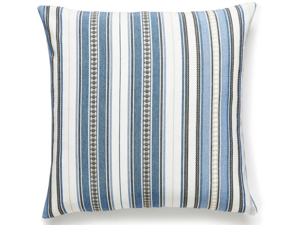 Nile Stripe Pillow 22 X 22 - Blue Jay SCNILEPILL0002 by Scalamandre Designer Pillow