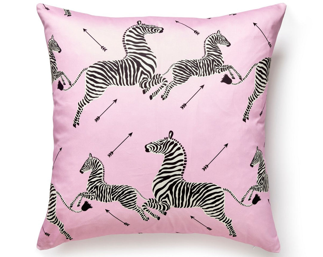 Zebras Petite Pillow 22 X 22 - Peony SCPZEBPILL0002 by Scalamandre Designer Pillow
