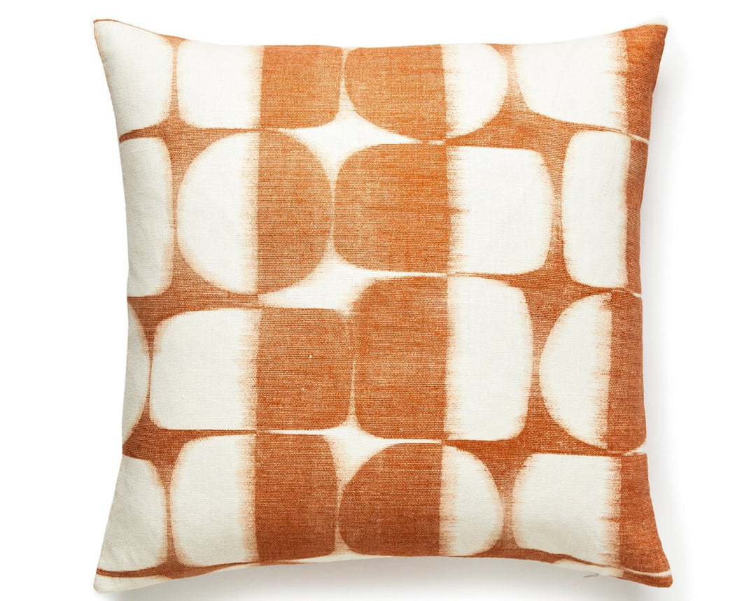 Rift Linen Print Pillow 22 X 22 - Marigold SCRIFTPILL0002 by Scalamandre Designer Pillow