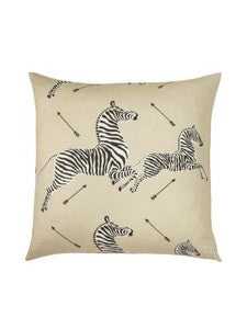 Dazzle Of Zebras Pillow 22 X 22 - Tan SCRZEBRAPIL0002 by Scalamandre Designer Pillows