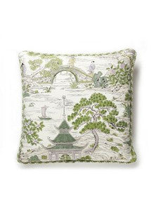 Satomi Hand Block Print Pillow 22 X 22 - Lavender & Citron SCSATOPILL0002 by Scalamandre Designer Pillows