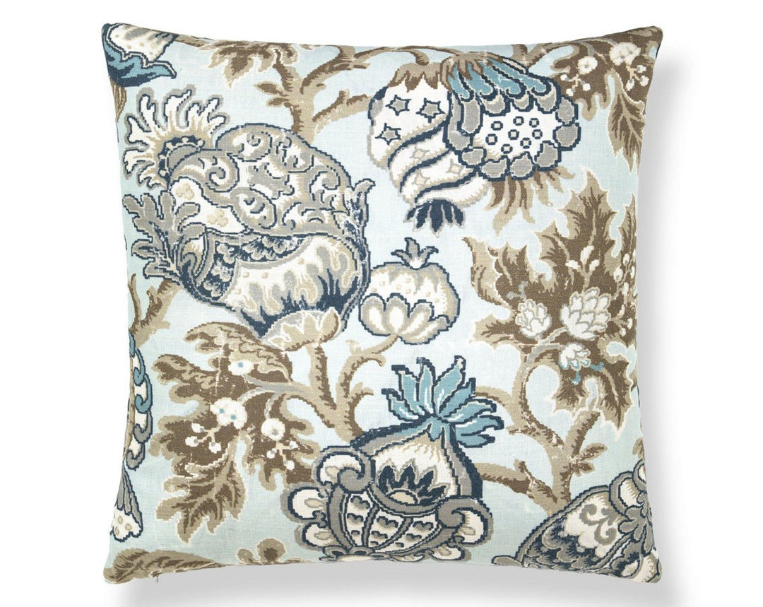 Canterbury Linen Pillow 22 X 22 - Sky SCSDDK165930002 by Scalamandre Designer Pillow