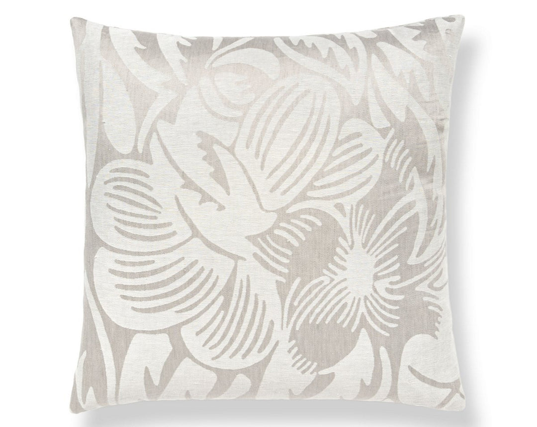 Deco Flower Pillow 22 X 22 - Pearl Grey SCSDDK271310002 by Scalamandre Designer Pillow