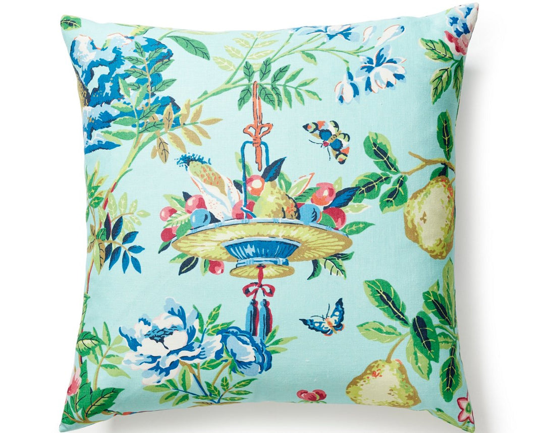 Shantung Garden Pillow 24 X 24 - Aquamarine SCSEDK165830002 by Scalamandre Designer Pillow
