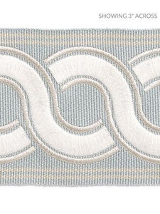 Guilloche Embroidered Tape Mineral SCT32830002 by Scalamandre Designer Trim