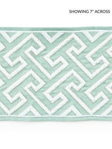 Labyrinth Embroidered Tape Aquamarine SCT33190002 by Scalamandre Designer Trim