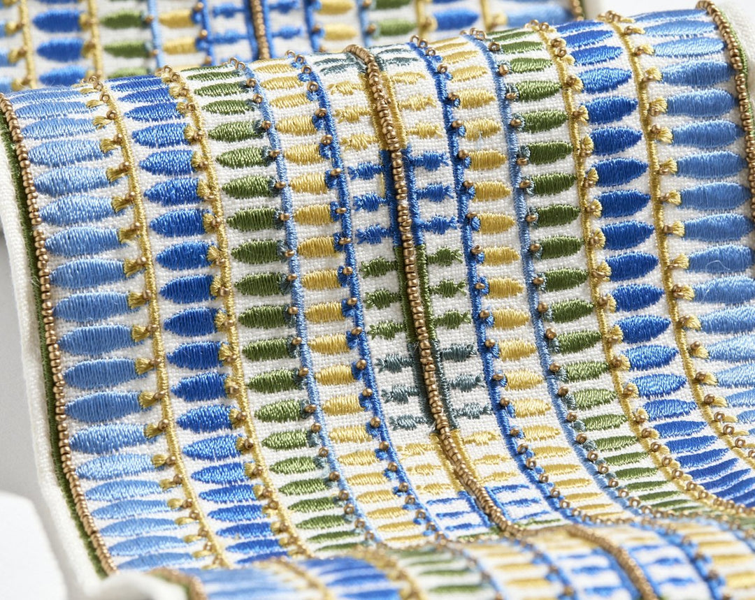Amarna Embellished Tape Nile Blue SCT33360002 by Scalamandre Designer Trim