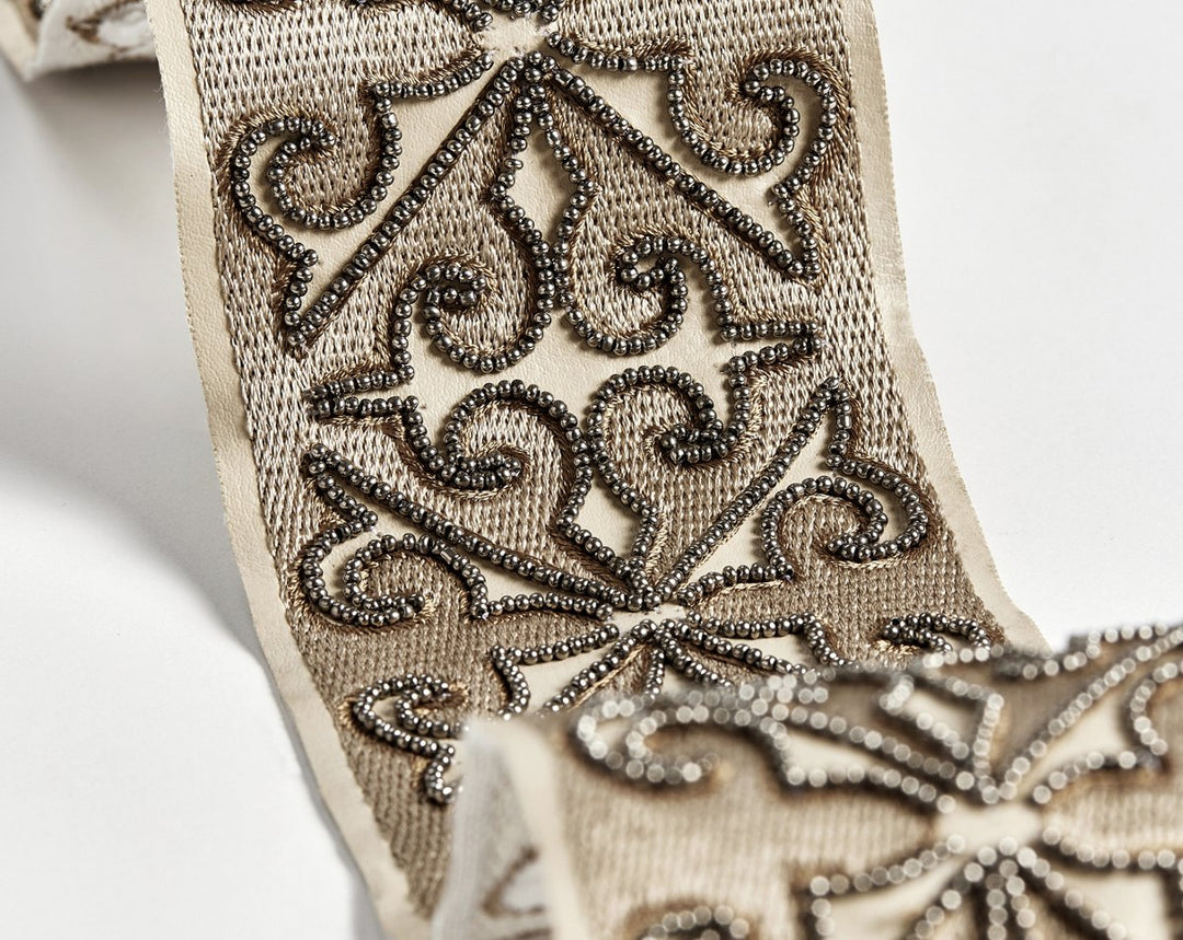 Saxony Embellished Tape Bronze SCT33370002 by Scalamandre Designer Trim
