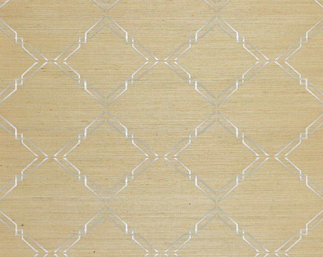 Monroe Embroidered Grasscloth Papyrus SCWP883830002 by Scalamandre Designer Wallpaper