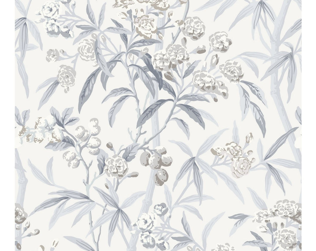Lanai Silver Mist SCWP884310002 by Scalamandre Designer Wallpaper