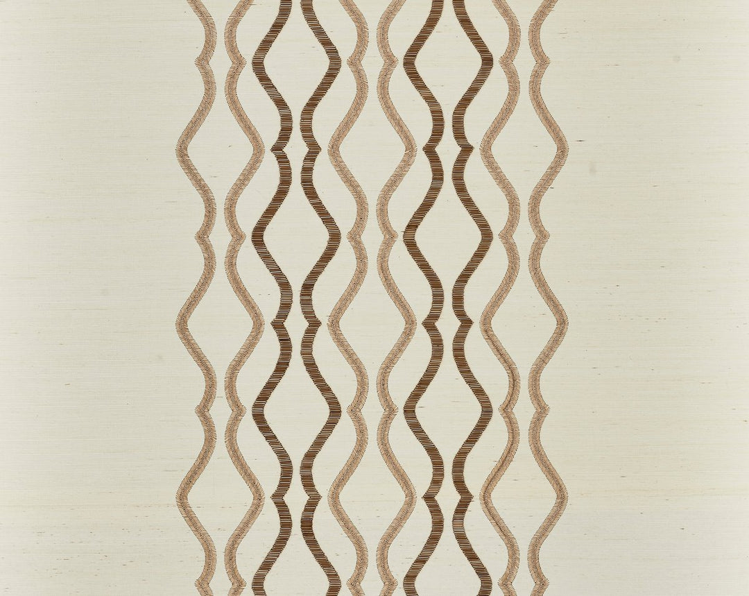 Valentina Embellished Sisal Shell SCWP884470002 by Scalamandre Designer Wallpaper