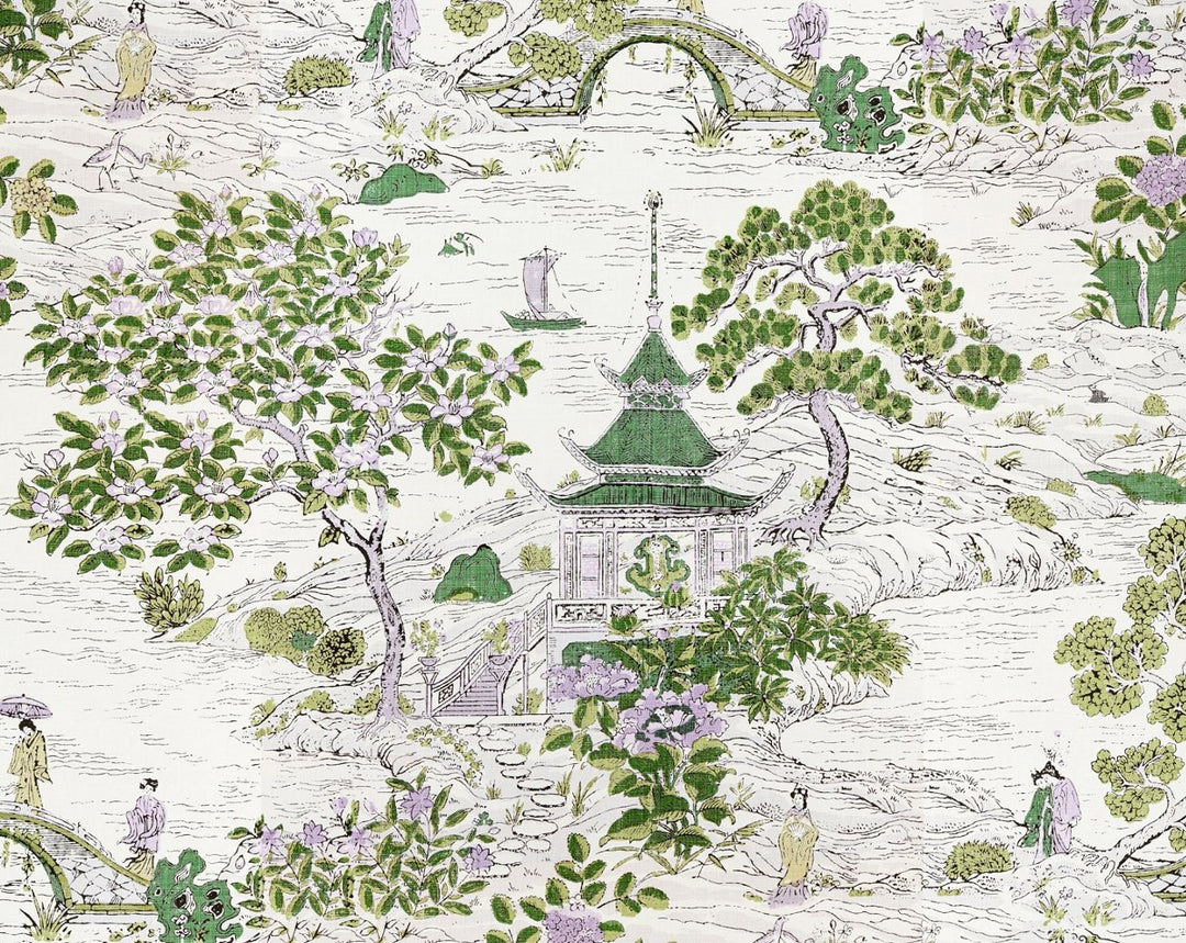 Satomi | Wallcovering Lavender And Citron SCWP885540002 by Scalamandre Designer Wallpaper