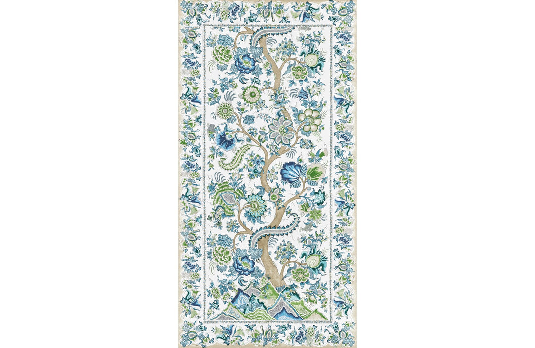 Metropolitan Palampore Mural Aegean SCWP885670002 by Scalamandre Designer Wallpaper