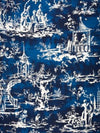Summer Palace Print Indigo SC165610003 by Scalamandre Designer Fabric