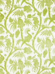 Balinese Peacock Linen Print Pear SC165750003 by Scalamandre Designer Fabric
