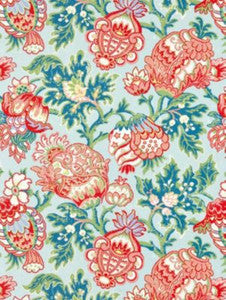 Canterbury Linen Print Aquamarine SC165930003 by Scalamandre Designer Fabric