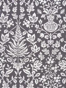 Shalimar Embroidery Charcoal SC270320003 by Scalamandre Designer Fabric