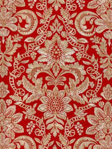 Elizabeth Damask Embroidery Carnelian SC270860003 by Scalamandre Designer Fabric
