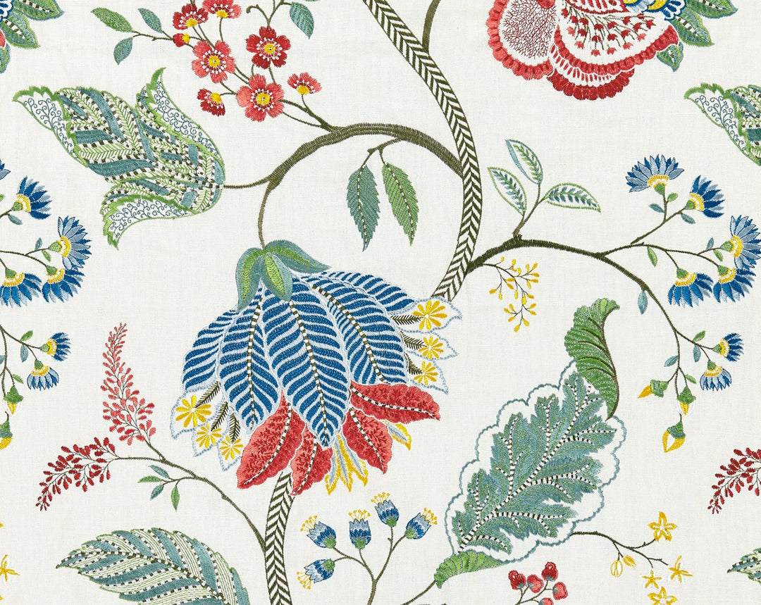 Palampore Embroidery Bloom SC271750003 by Scalamandre Designer Fabric