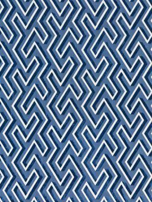 Maze Velvet Cobalt SC272370003 by Scalamandre Designer Fabric PACIFICA 68% COTTON 32% LINEN BELGIUM HEAVY DUTY Horizontal: 10.75" and Vertical: 6.75" 54 - Swanky Fabrics -