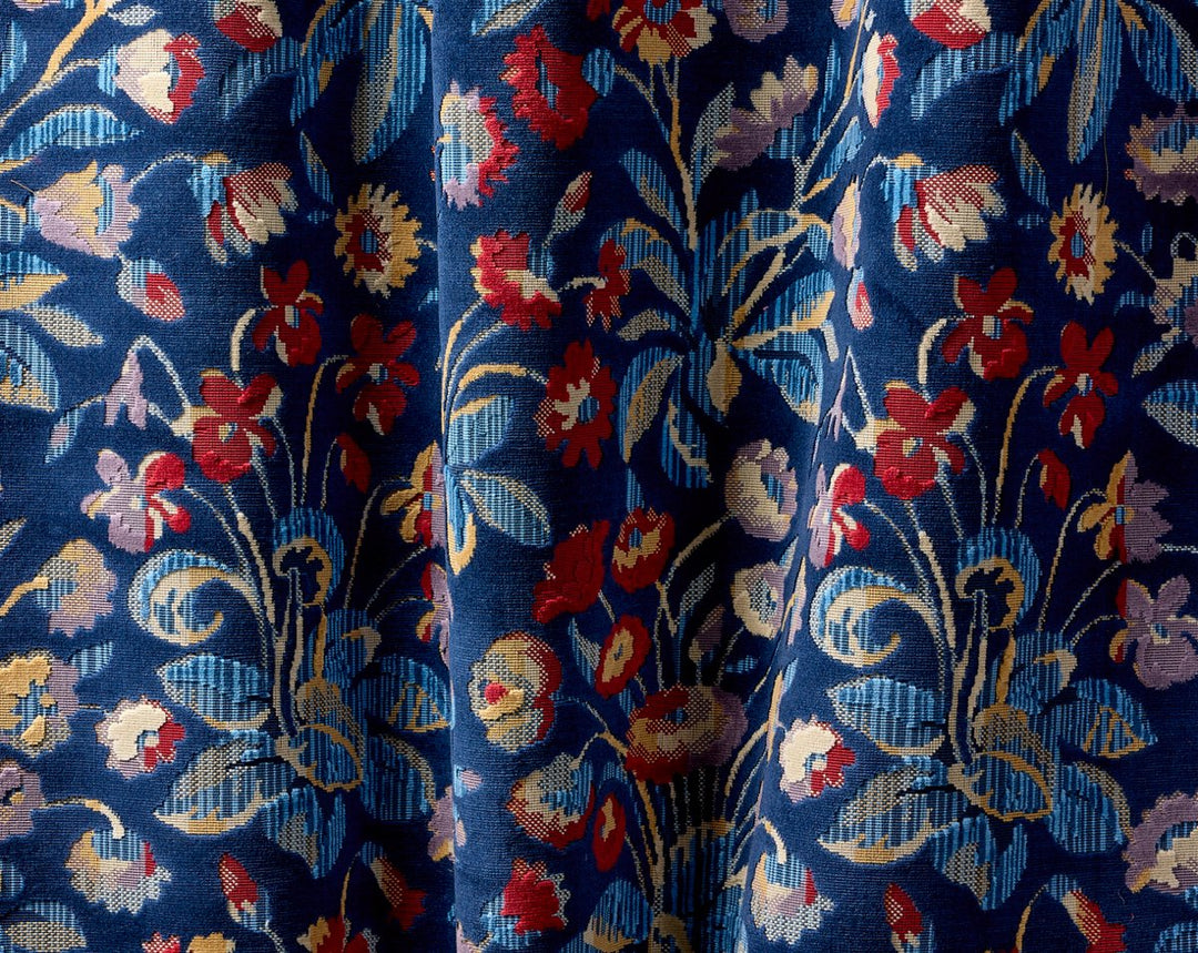 Millefleur Velvet Navy Lilac SC273280003 by Scalamandre Designer Fabric
