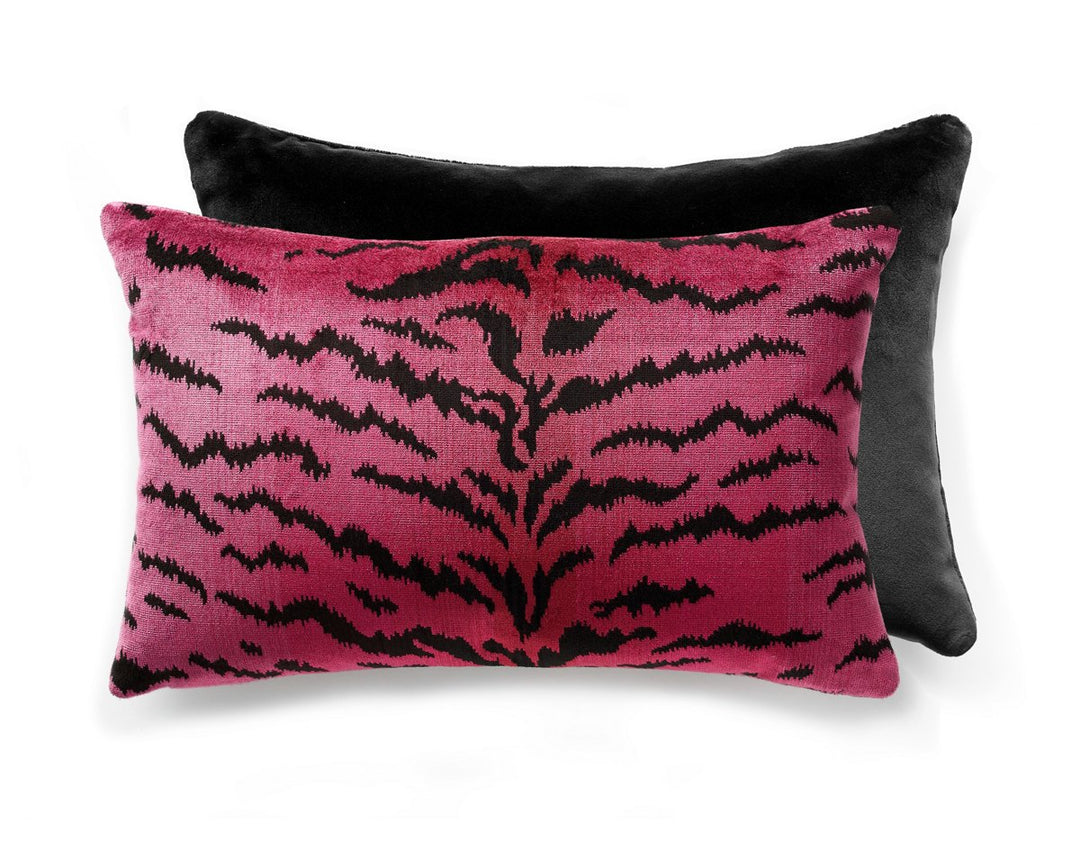 Tigre/Velvet Pillow 22 X 14 - Reds & Black / Black SCALTIGRPIL0003 by Scalamandre Designer Pillow
