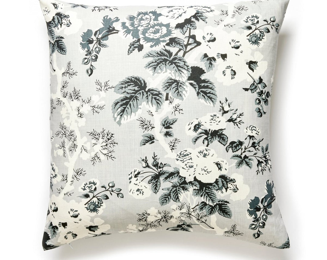 Ascot Linen Print Pillow 22 X 22 - French Grey SCASCLPILL0003 by Scalamandre Designer Pillow