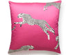 Leaping Cheetah Pillow 22 X 22 - Bubblegum SCCHEETPILL0003 by Scalamandre Designer Pillow