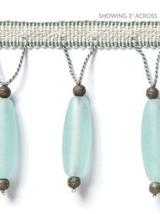 Vionnet Beaded Fringe Aquamarine SCFX15010003 by Scalamandre Designer Trim