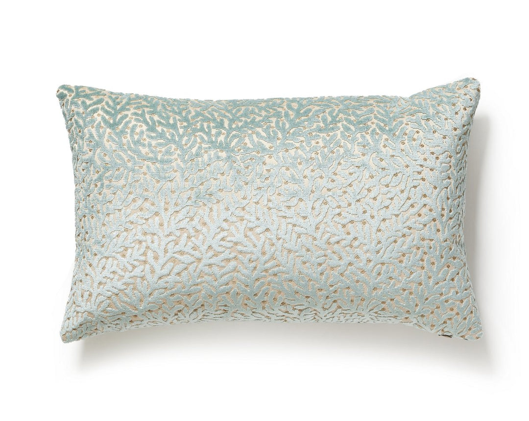 Corallina Velvet Pillow 14 X 22 - Lagoon SCLBDK270770003 by Scalamandre Designer Pillow