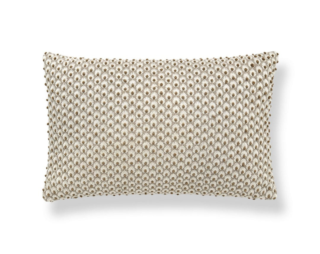 Fleur Embroidery Pillow 14 X 22 - Flax SCLBDK271230003 by Scalamandre Designer Pillow