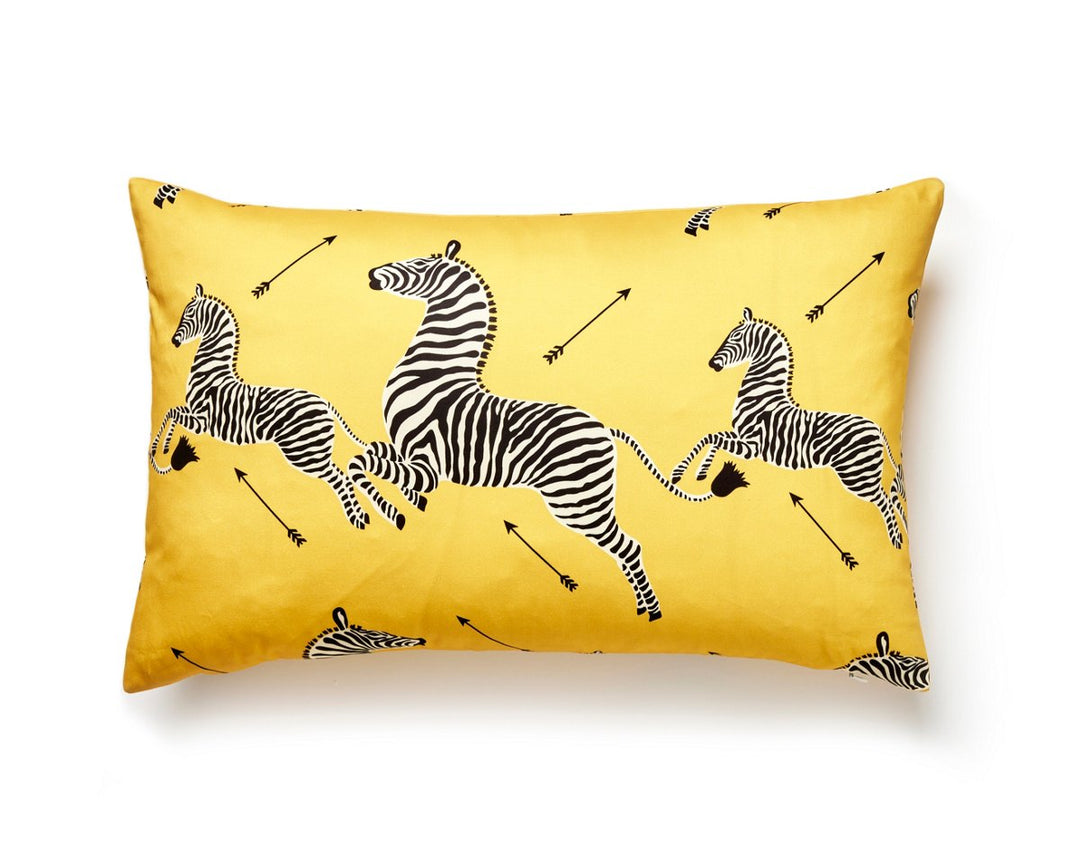 Zebras Petite Pillow 14 X 22 - Yellow SCLPZEBPILL0003 by Scalamandre Designer Pillow