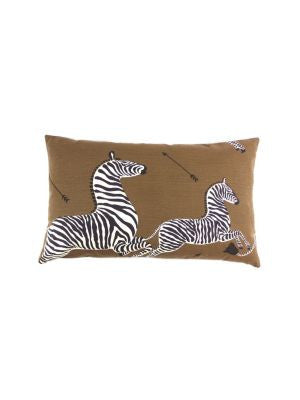 Zebras Pillow 14 X 22 - Safari Brown SCLZEBRAPIL0003 by Scalamandre Designer Pillows U.S.A. Horizontal: and Vertical: 0 - Swanky Fabrics -