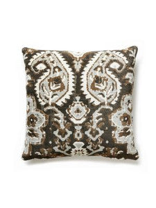 Oushak Linen Velvet Pillow 22 X 22 - Smoke SCOUSHPILL0003 by Scalamandre Designer Pillows