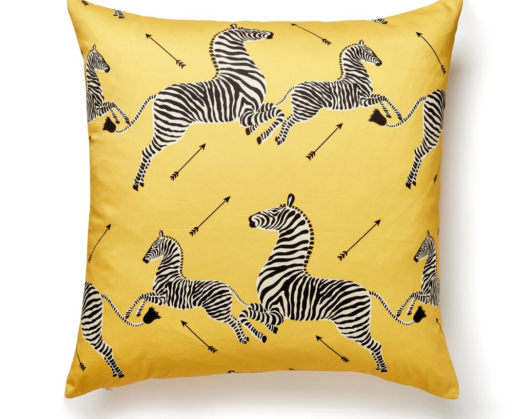 Zebras Petite Pillow 22 X 22 - Yellow SCPZEBPILL0003 by Scalamandre Designer Pillow