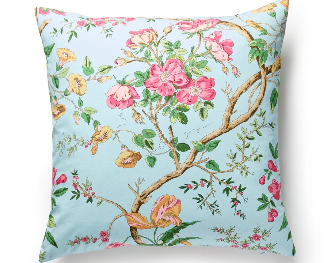 Persephone Print Pillow 22 X 22 - Spring Sky SCSDDK166510003 by Scalamandre Designer Pillow