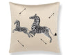 Zebras Embroidered Pillow 22 X 22 - Ecru SCSDDS164960003 by Scalamandre Designer Pillow