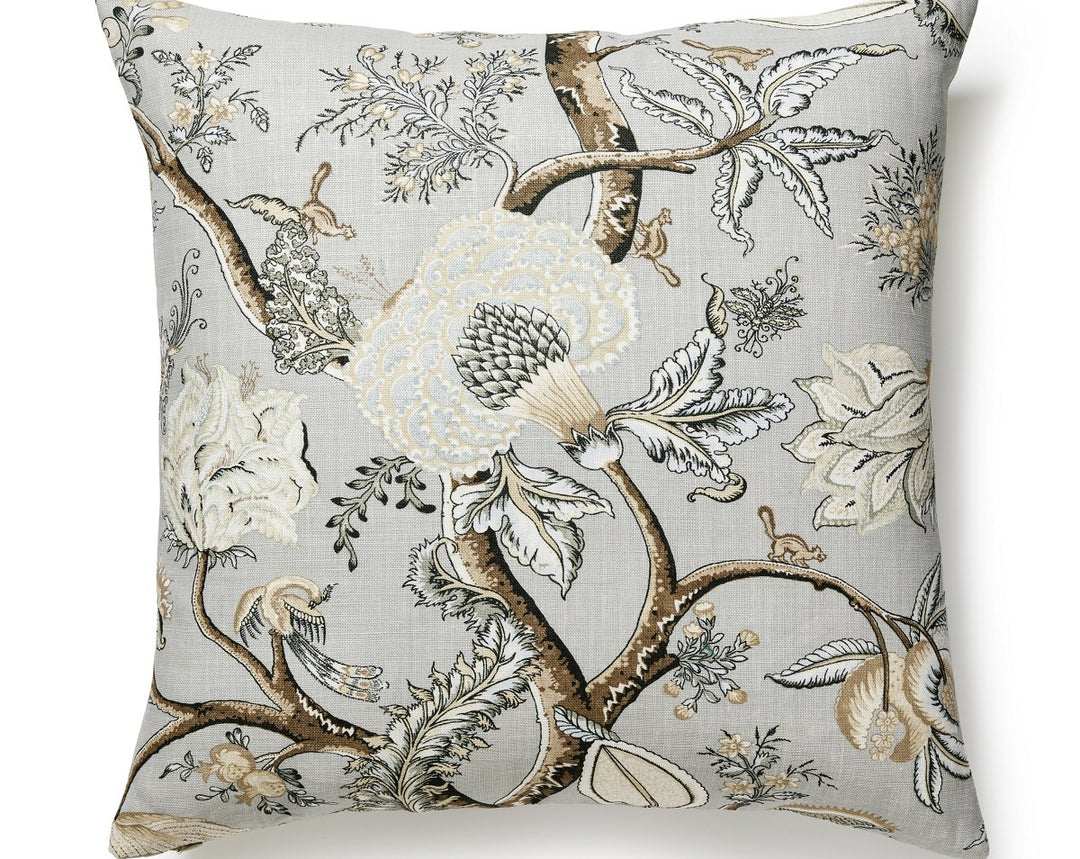 Pondicherry Linen Print Pillow 24 X 24 - Mineral SCSEDK165560003 by Scalamandre Designer Pillow