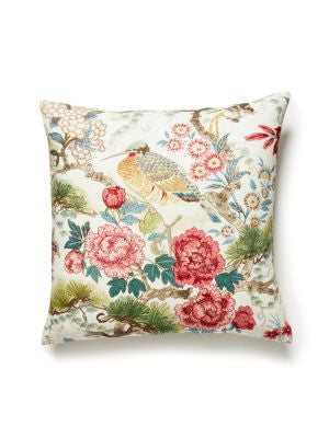Shenyang Linen Print Pillow 22 X 22 - Bloom SCSHENPILL0003 by Scalamandre Designer Pillows 100% LINEN Horizontal: and Vertical: 0 - Swanky Fabrics -