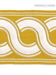 Guilloche Embroidered Tape Brass SCT32830003 by Scalamandre Designer Trim