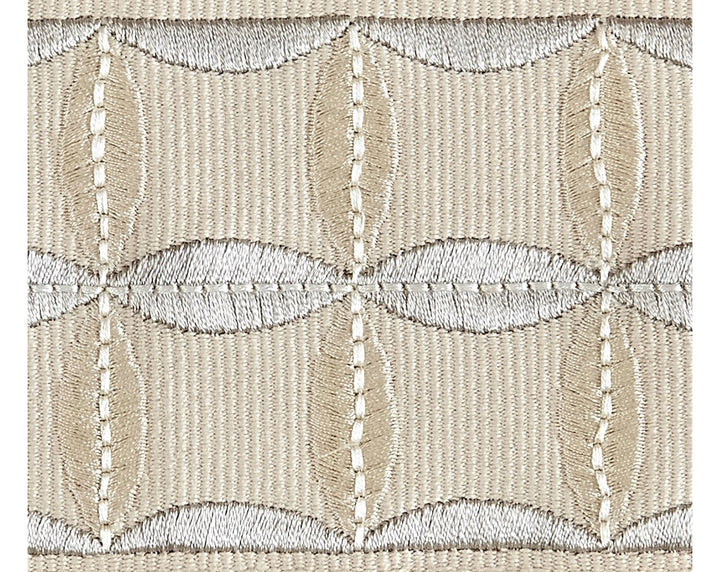Fiori Embroidered Tape Flax SCT32880003 by Scalamandre Designer Trim