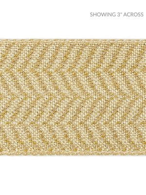 Artemis Tape Camel SCT32940003 by Scalamandre Designer Trim MODERN LUXURY 88% VISCOSE 12% LUREX FRANCE LIGHT DUTY Horizontal: .625" and Vertical: 2.38 - Swanky Fabrics -