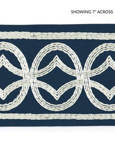 Athena Embroidered Tape Navy SCT33050003 by Scalamandre Designer Trim