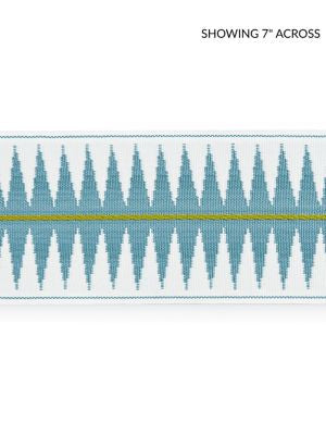 Soleil Tape Turquiose SCT33080003 by Scalamandre Designer Trim ISOLA INDOOR / OUTDOOR 100% POLYOLEFIN UNITED KINGDOM HEAVY DUTY Horizontal: .5" and Vertical: 3.5 - Swanky Fabrics -