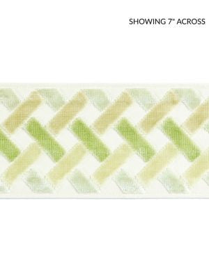 Parquet Velvet Tape Meadow SCT33260003 by Scalamandre Designer Trim PACIFICA 50% VISCOSE 50% COTTON INDIA MEDIUM DUTY Horizontal: 1.5" and Vertical: 3.75 - Swanky Fabrics -