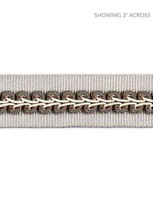 Cecile Gimp Tape French Grey SCV12430003 by Scalamandre Designer Trim BOTANICA 44% RAYON 43% FIBRANNE, 7% COTTON 6% POLYESTER CHINA LIGHT DUTY Horizontal: and Vertical: 1 - Swanky Fabrics -