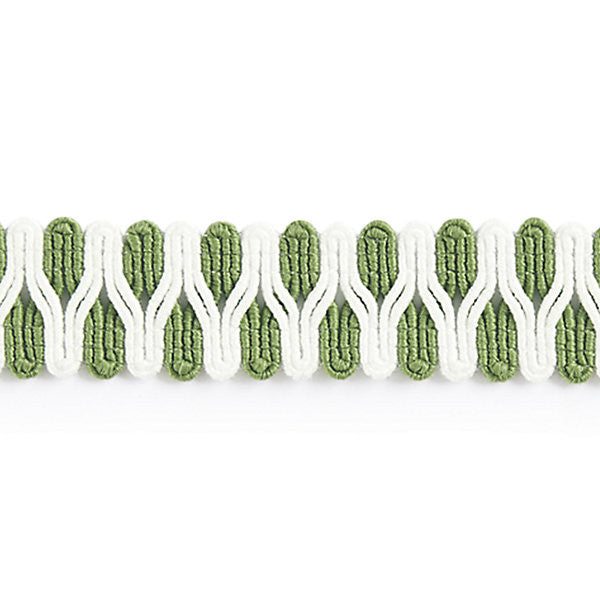 Playa Gimp Braid/Palm Sc 0003V1247 by Scalamandre
 Designer Trim ISOLA INDOOR / OUTDOOR                                                 94% POLYOLEFIN 6% NYLON UNITED KINGDOM HEAVY DUTY Horizontal: .375" and Vertical:  0.875"  - Swanky Fabrics -